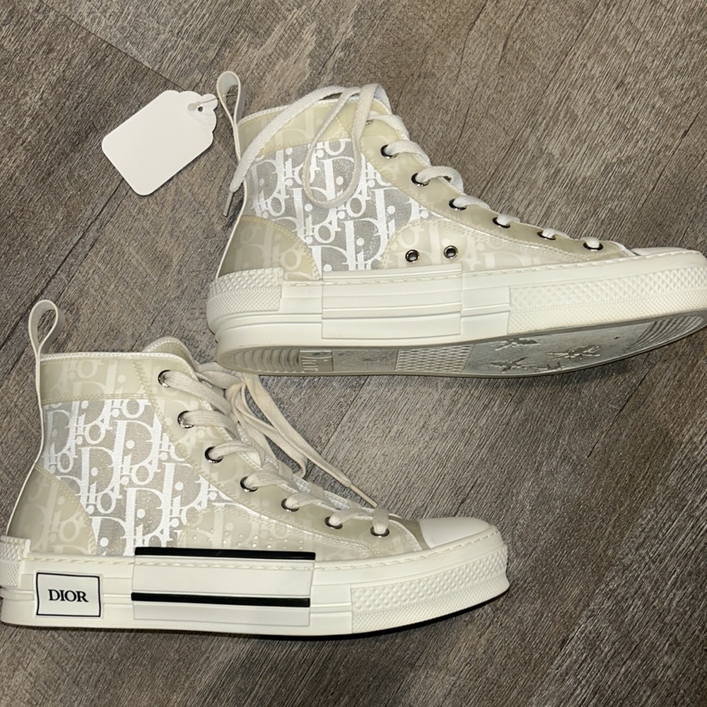 DIOR B23 HIGH-TOP SNEAKER White Oblique Canvas 39